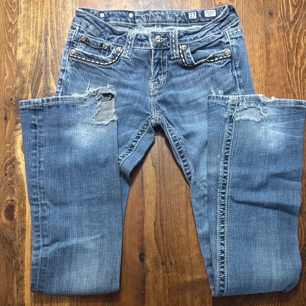 MissMe Blue Distressed Women Jeans